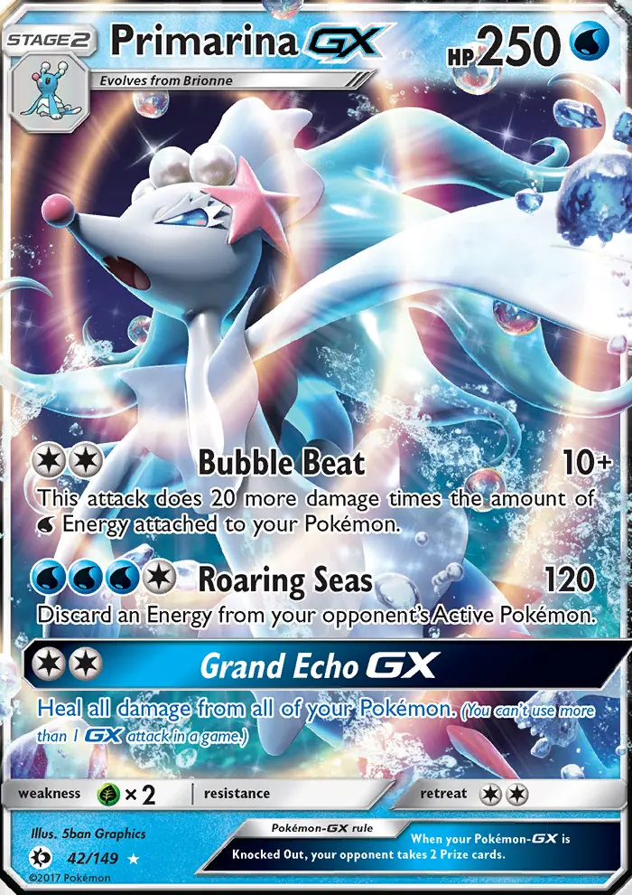 Primarina GX — Sun & Moon card #42