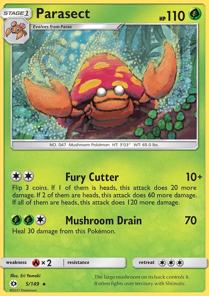 Parasect — Sun & Moon card #5