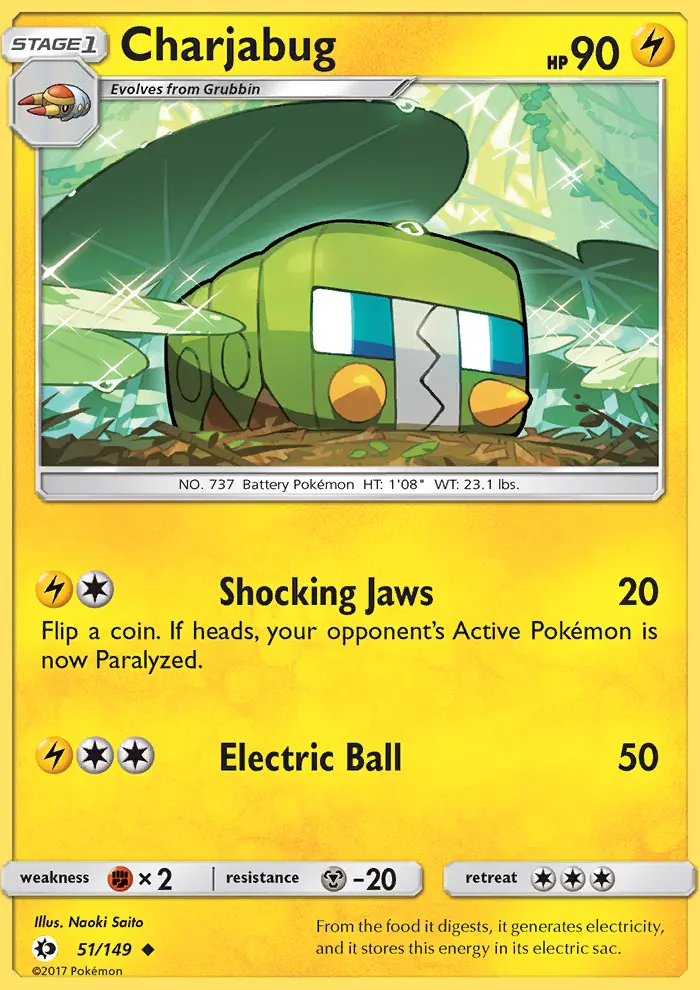 Charjabug — Sun & Moon card #51