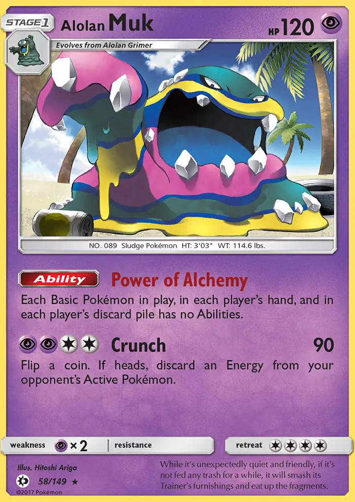 Alolan Muk — Sun & Moon card #58