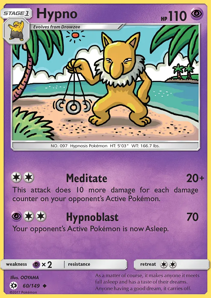 Hypno — Sun & Moon card #60