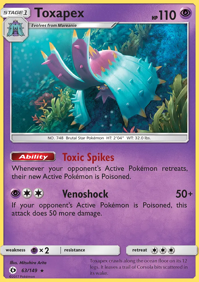 Toxapex — Sun & Moon card #63