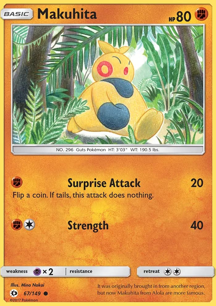 Makuhita — Sun & Moon card #67