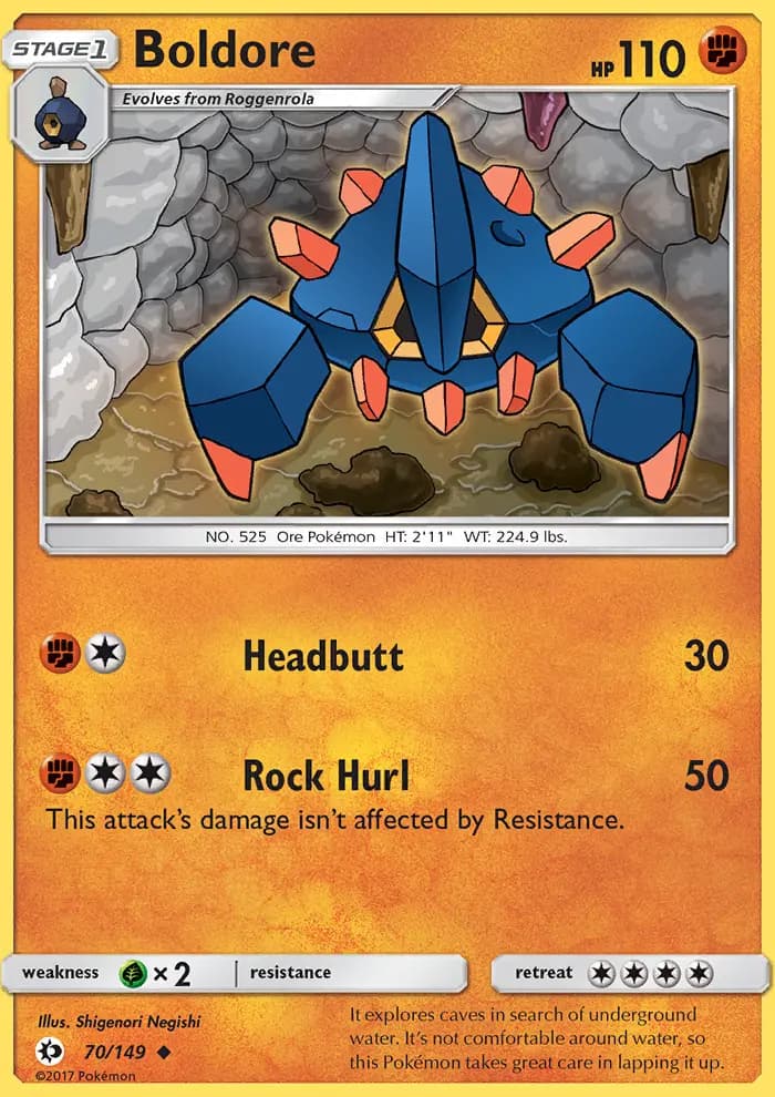 Boldore — Sun & Moon card #70
