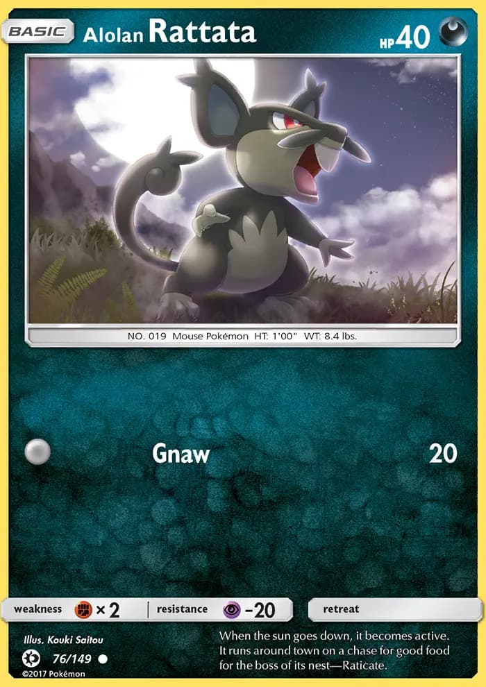 Alolan Rattata — Sun & Moon card #76