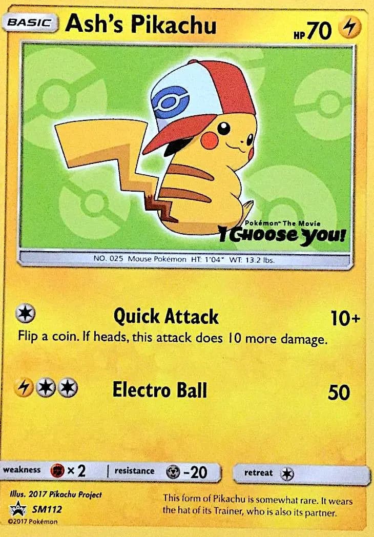 Ash's Pikachu — SM Black Star Promos card #SM112