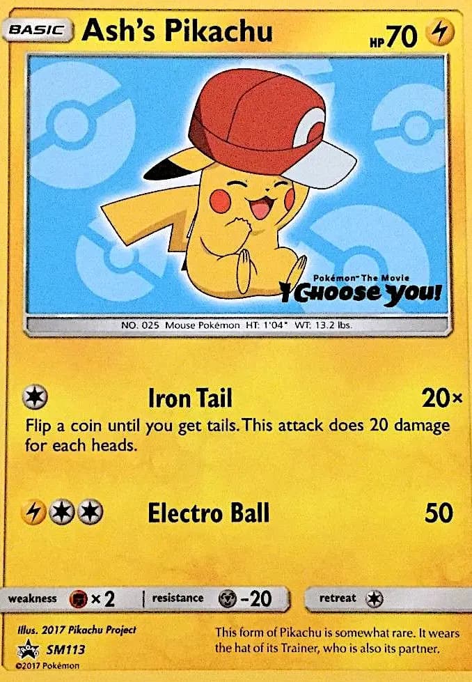 Ash's Pikachu — SM Black Star Promos card #SM113