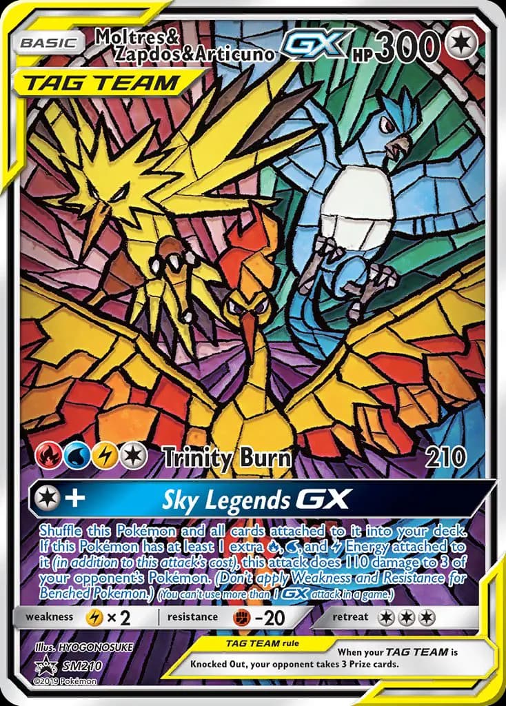 Moltres & Zapdos & Articuno GX — SM Black Star Promos card #SM210