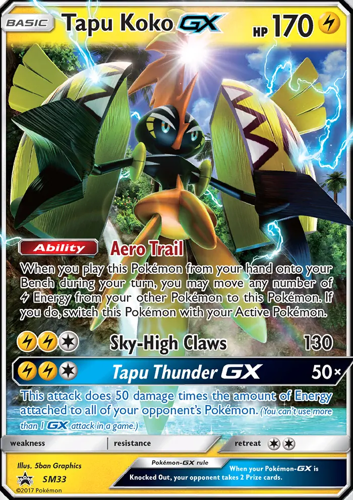Tapu Koko GX — SM Black Star Promos card #SM33