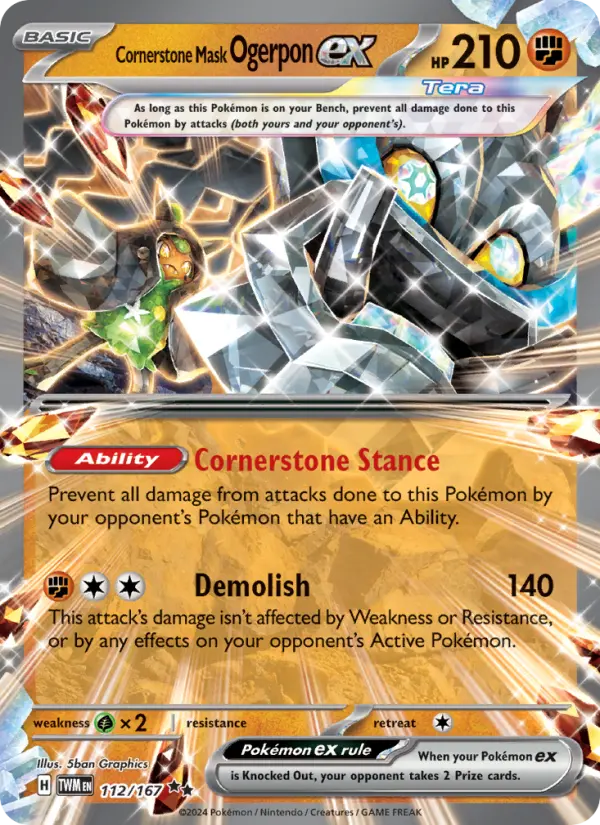 Cornerstone Mask Ogerpon ex — Twilight Masquerade card #112