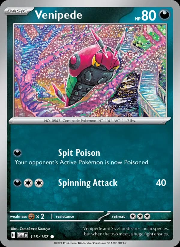 Venipede — Twilight Masquerade card #115