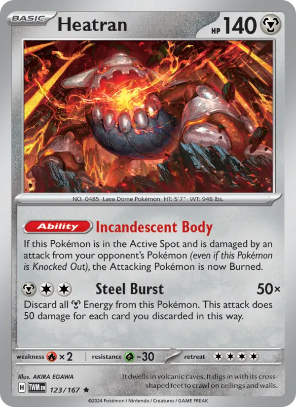 Heatran — Twilight Masquerade card #123