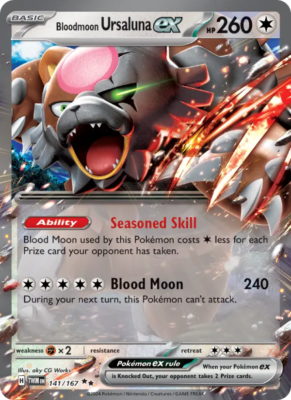 Bloodmoon Ursaluna ex — Twilight Masquerade card #141