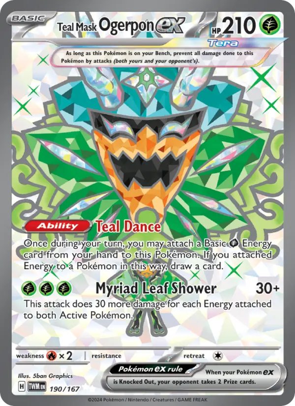 Teal Mask Ogerpon ex — Twilight Masquerade card #190