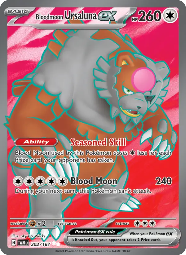 Bloodmoon Ursaluna ex — Twilight Masquerade card #202