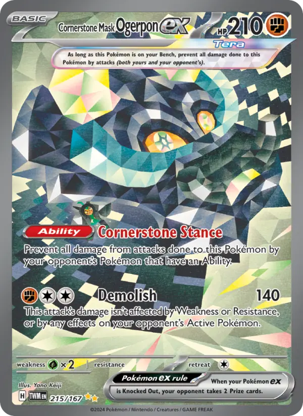 Cornerstone Mask Ogerpon ex — Twilight Masquerade card #215