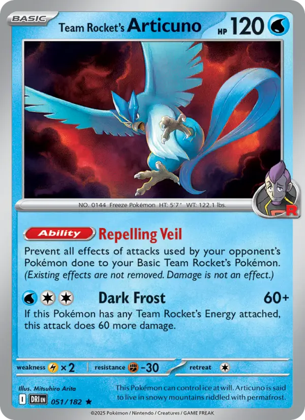 Team Rocket's Articuno — Destined Rivals card #051