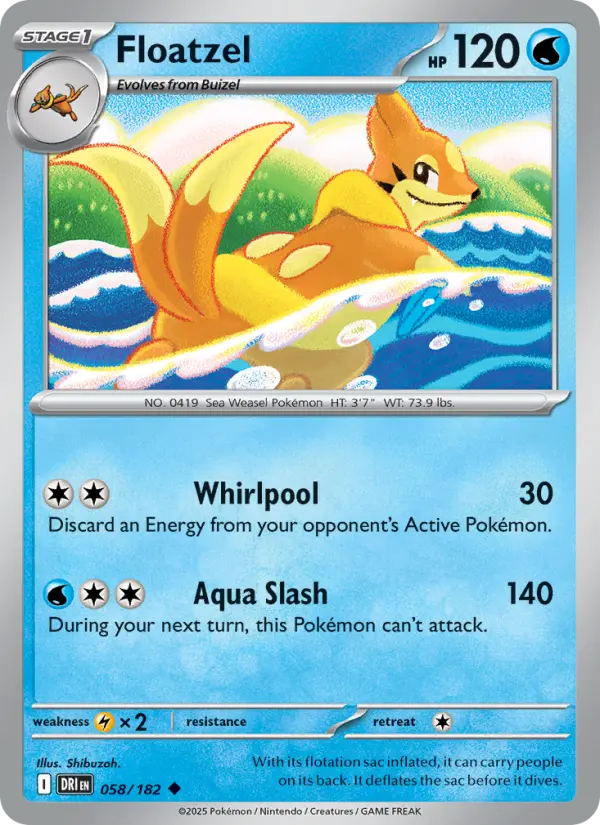 Floatzel — Destined Rivals card #058