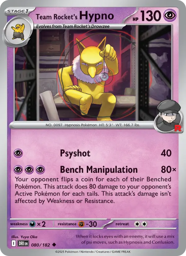 Team Rocket's Hypno — Destined Rivals card #080