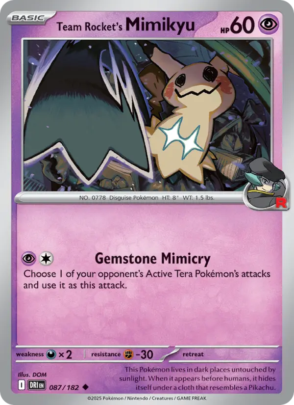 Team Rocket's Mimikyu — Destined Rivals card #087