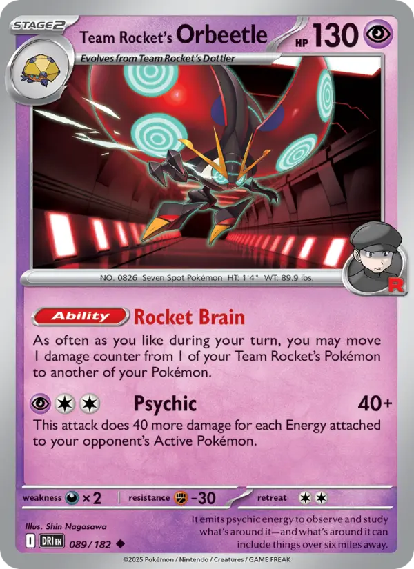 Team Rocket's Orbeetle — Destined Rivals card #089