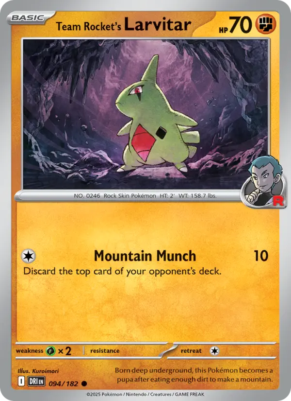 Team Rocket's Larvitar — Destined Rivals card #094