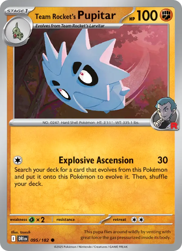 Team Rocket's Pupitar — Destined Rivals card #095