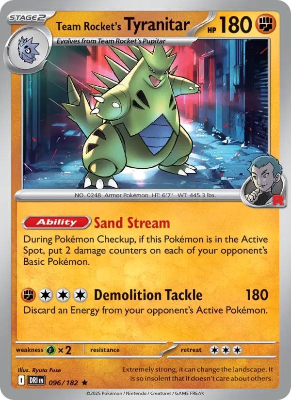 Team Rocket's Tyranitar — Destined Rivals card #096