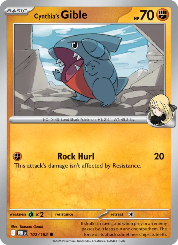 Cynthia's Gible — Destined Rivals card #102