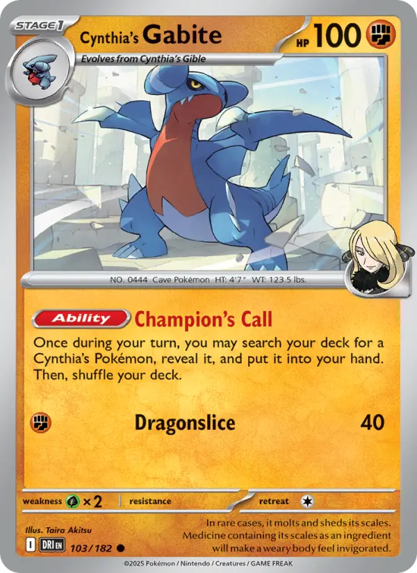 Cynthia's Gabite — Destined Rivals card #103