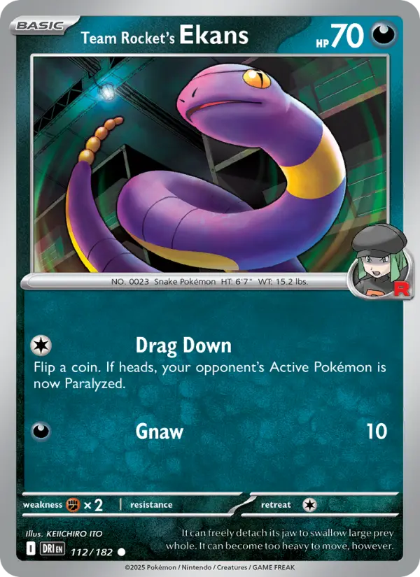 Team Rocket's Ekans — Destined Rivals card #112