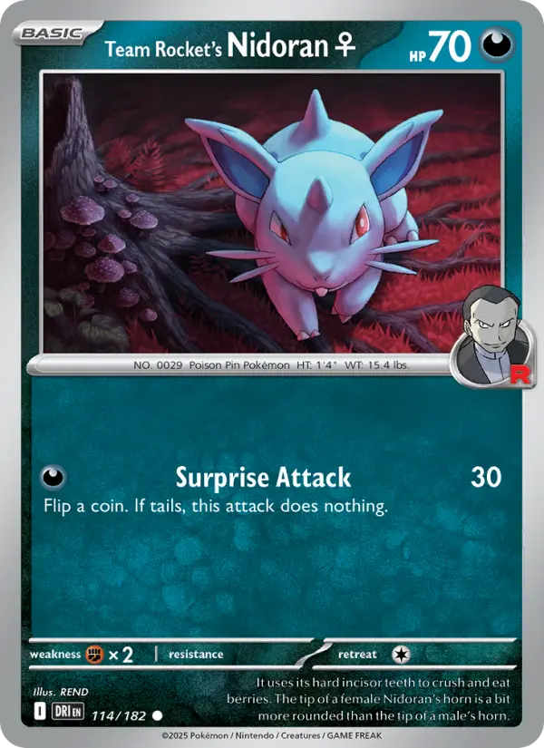 Team Rocket's Nidoran♀ — Destined Rivals card #114