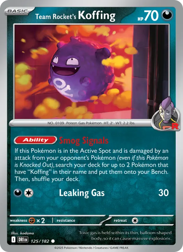 Team Rocket's Koffing — Destined Rivals card #125