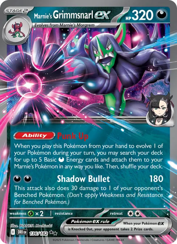 Marnie's Grimmsnarl ex — Destined Rivals card #136