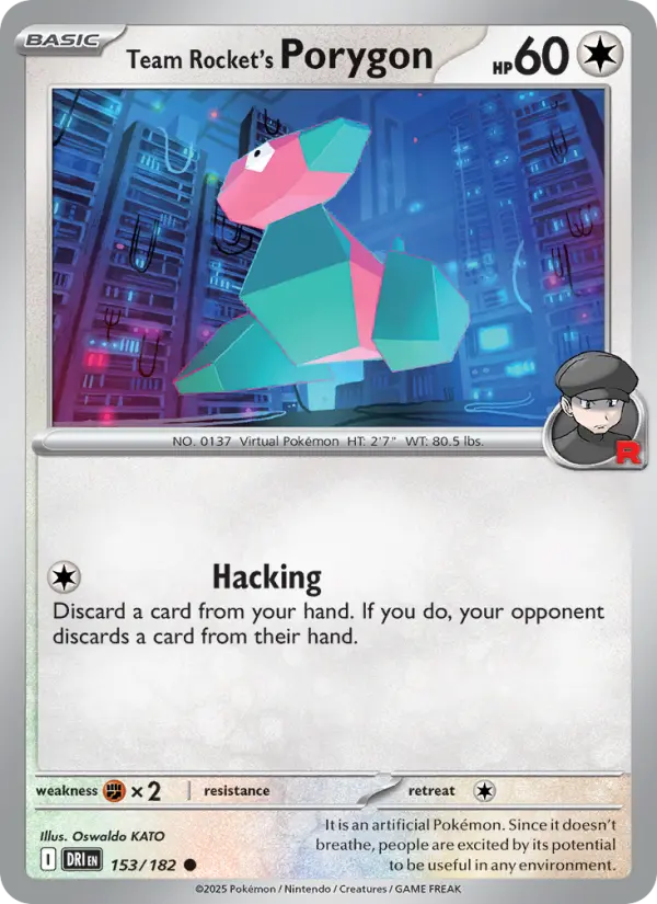 Team Rocket's Porygon — Destined Rivals card #153