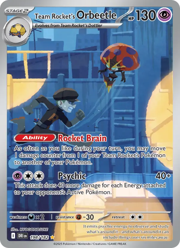 Team Rocket's Orbeetle — Destined Rivals card #198