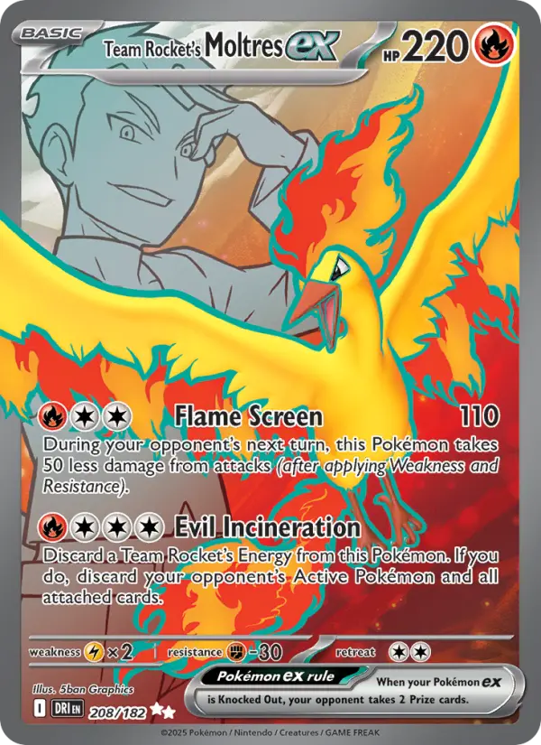 Team Rocket's Moltres ex — Destined Rivals card #208