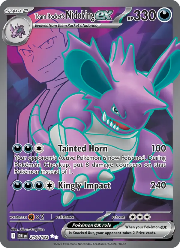 Team Rocket's Nidoking ex — Destined Rivals card #216
