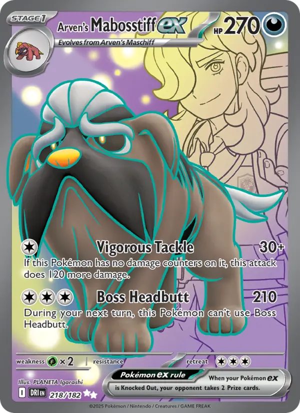 Arven's Mabosstiff ex — Destined Rivals card #218