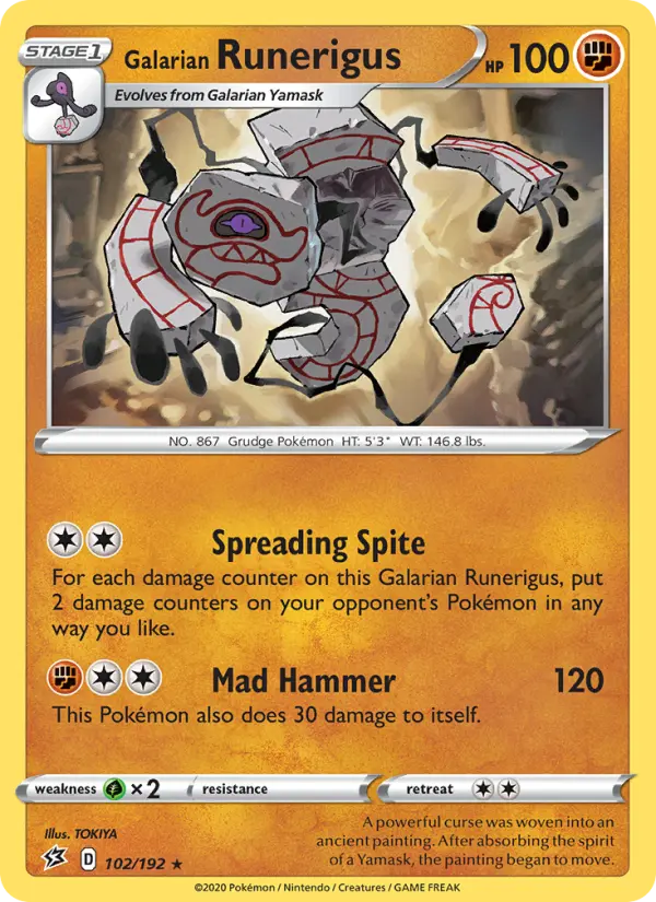 Galarian Runerigus — Rebel Clash card #102