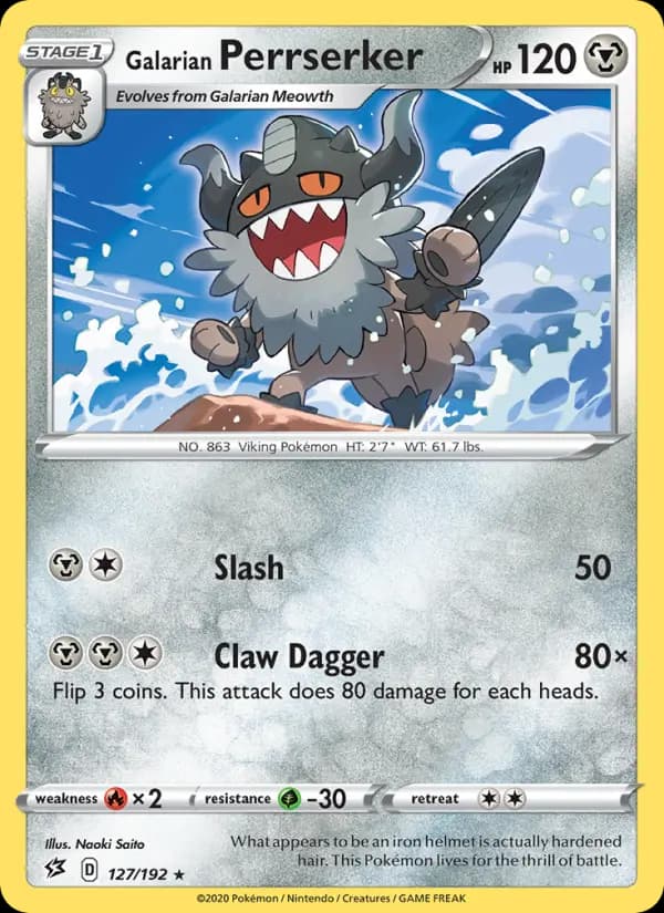 Galarian Perrserker — Rebel Clash card #127