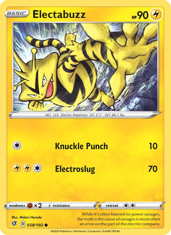 Electabuzz — Rebel Clash card #58