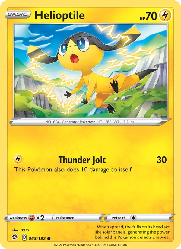 Helioptile — Rebel Clash card #63