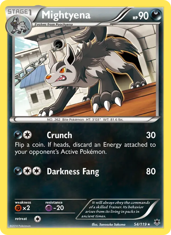 Mightyena — Phantom Forces card #54