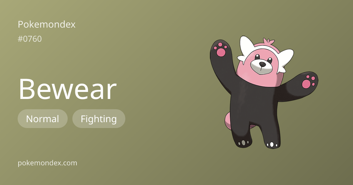 Bewear (#760) — Competitive Guide & Full Pokédex Profile | Pokemondex
