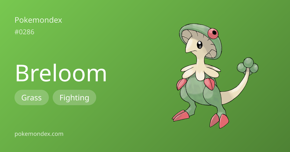 Breloom Type, Stats & Strategy — Pokemondex | Pokemondex