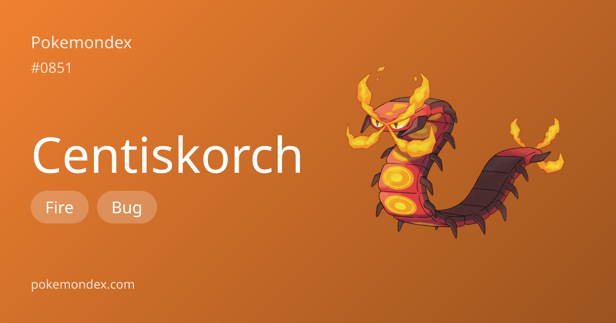 Centiskorch Type, Stats & Strategy — Pokemondex | Pokemondex
