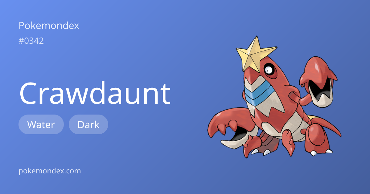 Everything About Crawdaunt — Evolution, Moves & TCG Cards | Pokemondex
