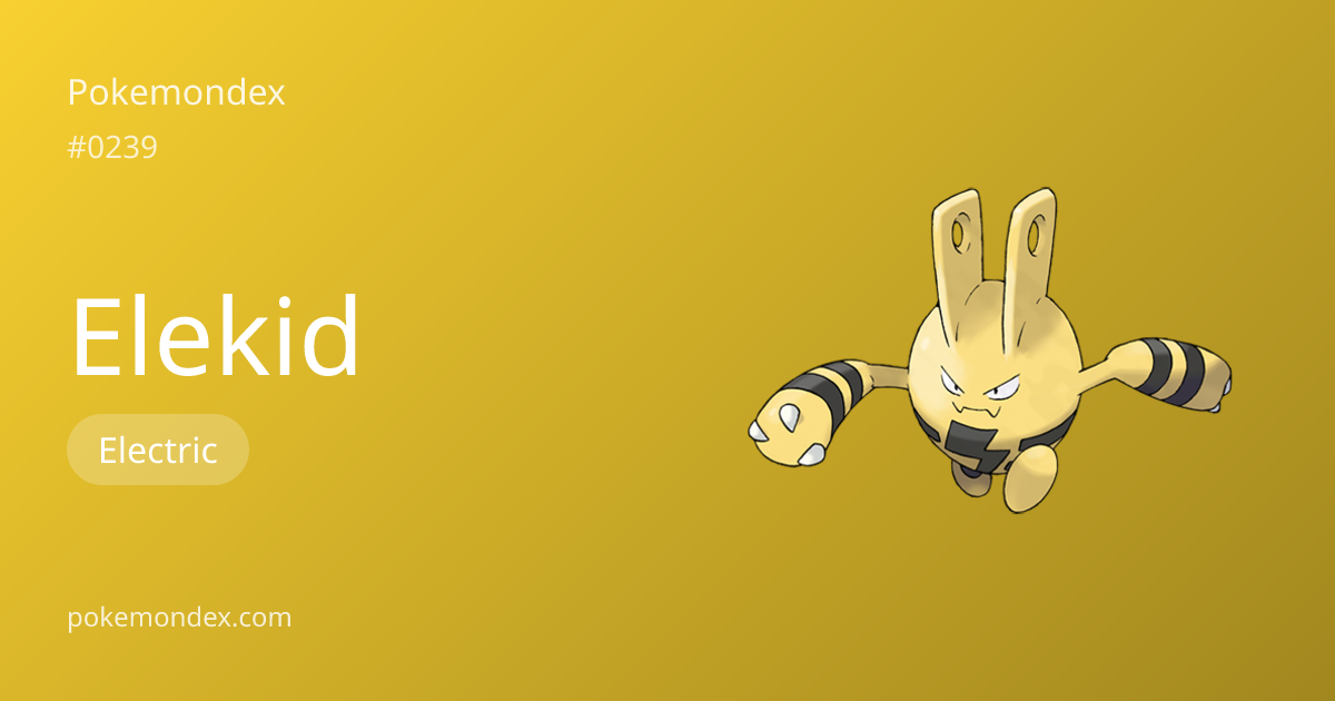 Elekid (electric-type) — Stats, Weaknesses & Where to Find | Pokemondex