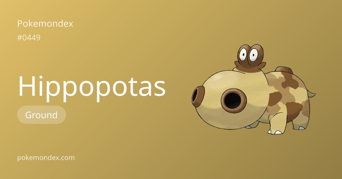 Hippopotas (ground-type) — Stats, Weaknesses & Where to Find | Pokemondex